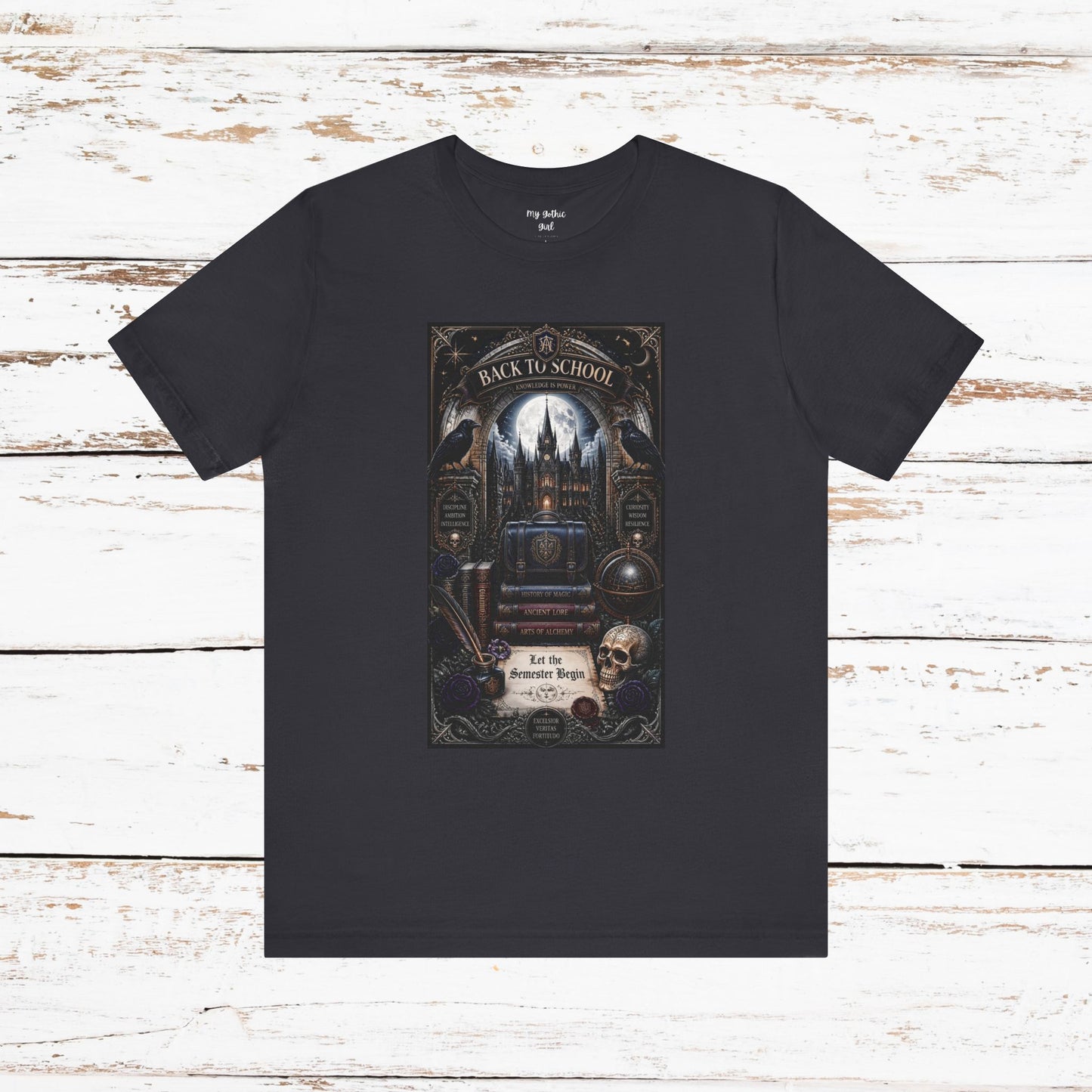 Back to School Gothic T-Shirt — Haunted Academy Illustration