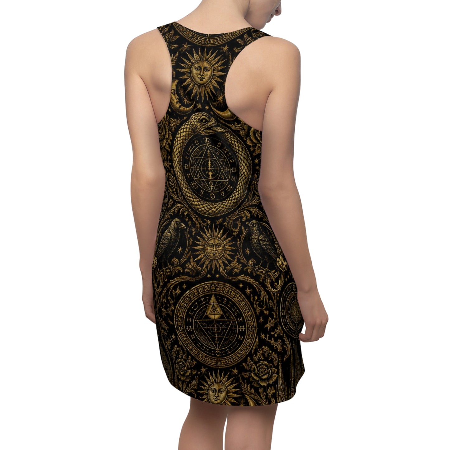 Racerback Dress — Vintage Alchemy Sun & Ouroboros Pattern