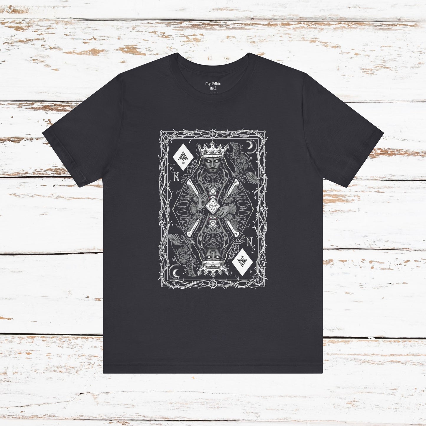 King of Diamonds Playing Card Graphic Tee — Dark Gothic King Design