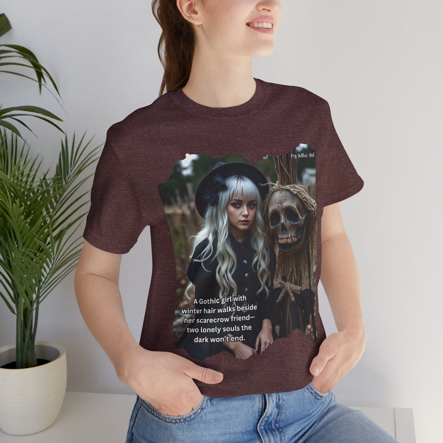 My Gothic Girl T-Shirt "Scarecrow Friend" – Whimsy Goth Streetwear, Dark Poetry Fashion, Alt Aesthetic Apparel