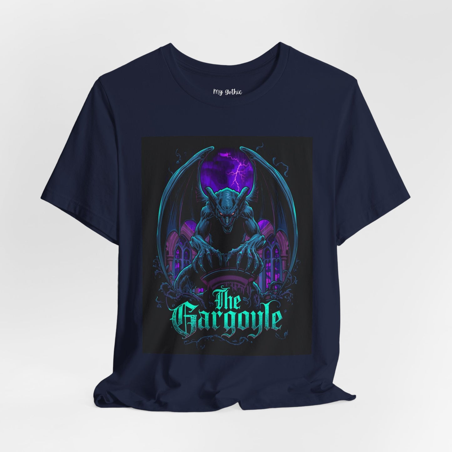"The Gargoyle" — Dark Gothic Winged Statue Graphic Tee Design