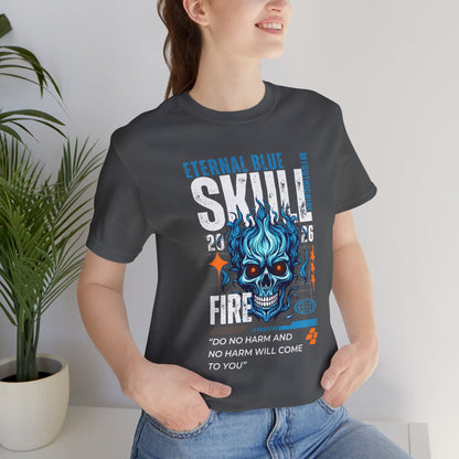 Eternal Blue Skull Flame Gothic Tee