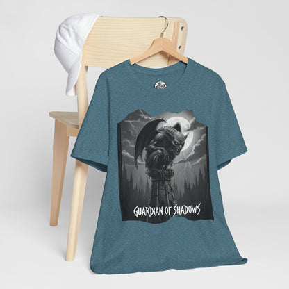 "Guardian of Shadows"  Gothic Graphic T-Shirt – Alt Aesthetic Poetic Goth Streetwear