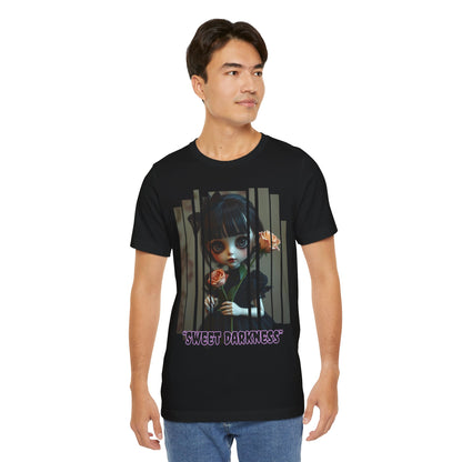 “Sweet Darkness” — Kawaii-style Gothic doll Graphic T-Shirt – Alt Aesthetic Poetic Goth Street-wear