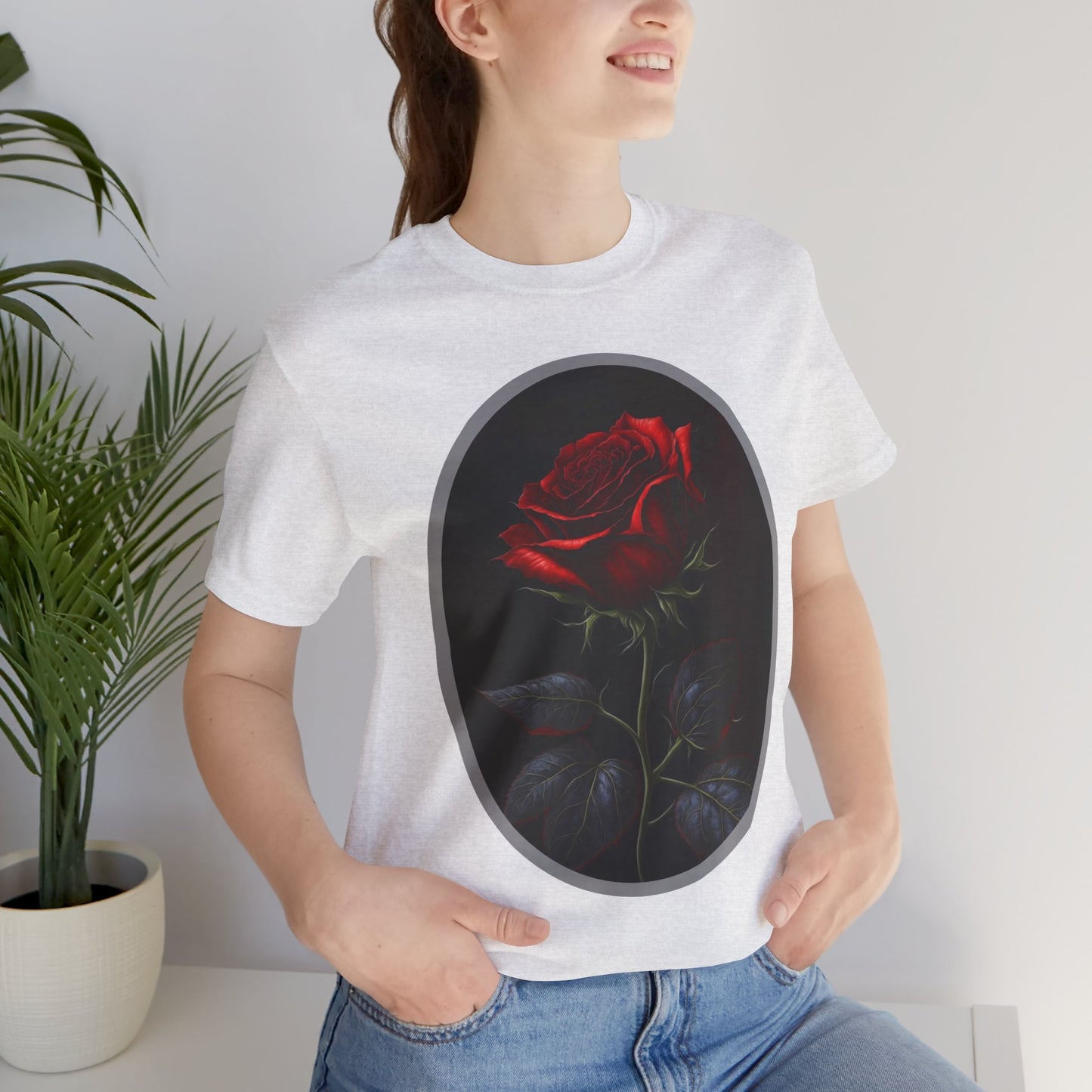 My Gothic Girl T-Shirts for Women & Men "Linda's Red Rose" Dark Aesthetic & Alternative Tees – My Gothic Girl
