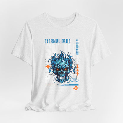 Eternal Blue Skull Flame Gothic Tee