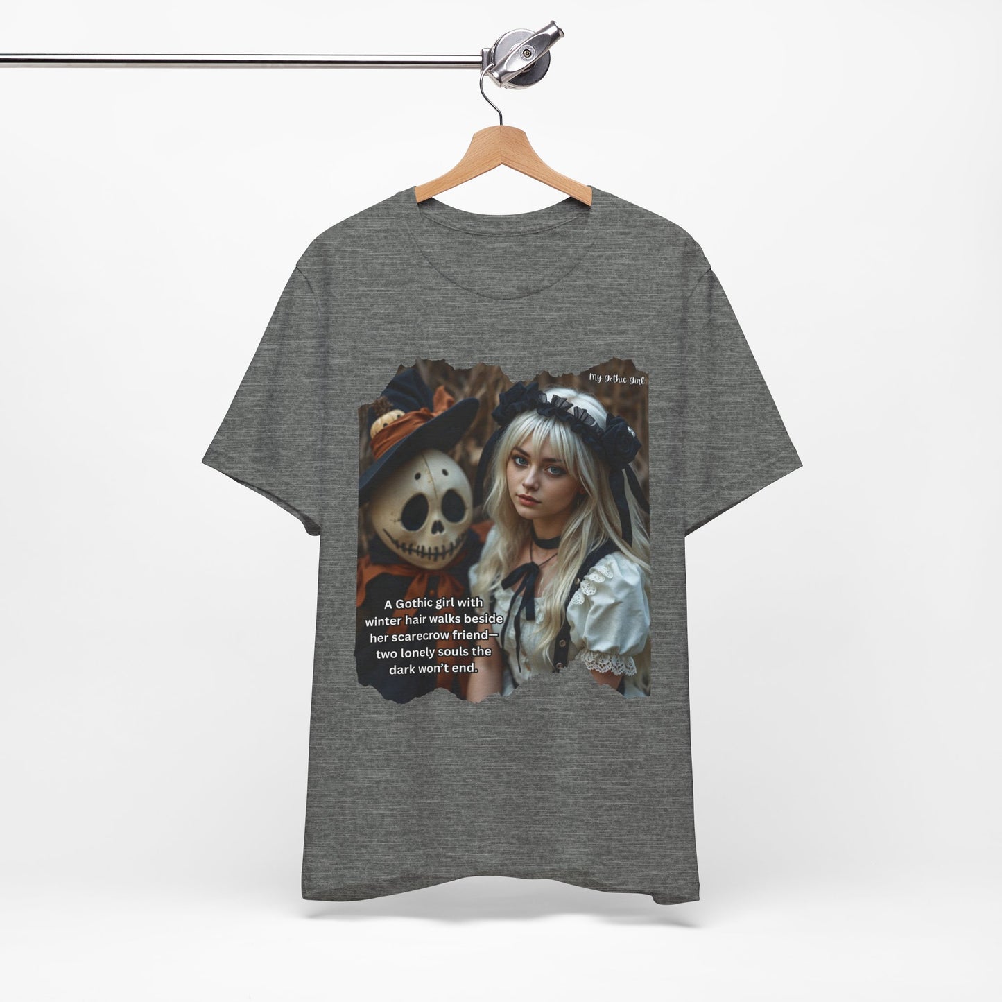 My Gothic Girl T-Shirt "Scarecrow Friend" – Whimsy Goth Streetwear, Dark Poetry Fashion, Alt Aesthetic Apparel