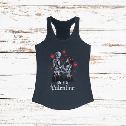 Cute Gothic Skeleton Romance Shirt — Women's Racerback Tank