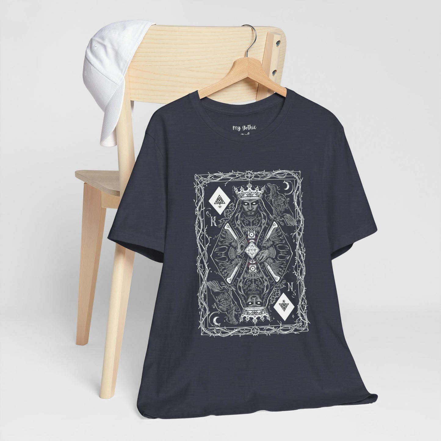 King of Diamonds Playing Card Graphic Tee — Dark Gothic King Design