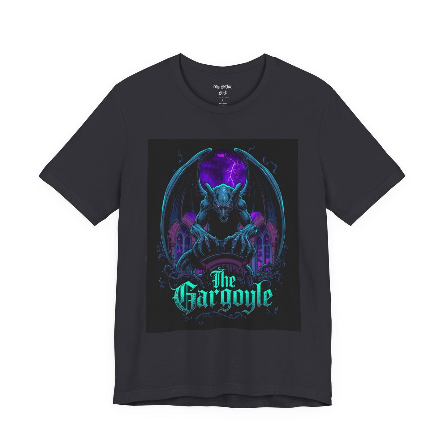 "The Gargoyle" — Dark Gothic Winged Statue Graphic Tee Design