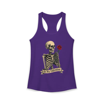 Be My Valentine Gothic Skeleton — Women's Racerback Tank Top