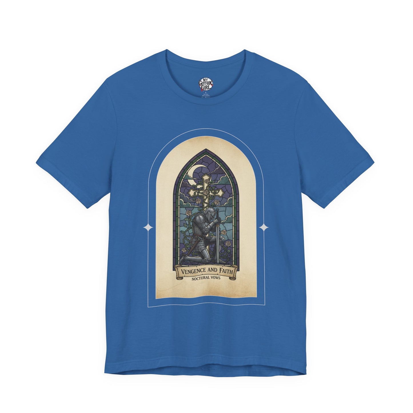 "Vengeance and Faith"  Gothic Graphic T-Shirt – Alt Aesthetic Poetic Goth Streetwear