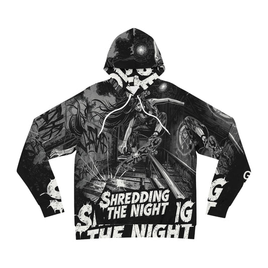 Shredding The Night Gothic Skater Girl Hoodie — Pullover Sweatshirt