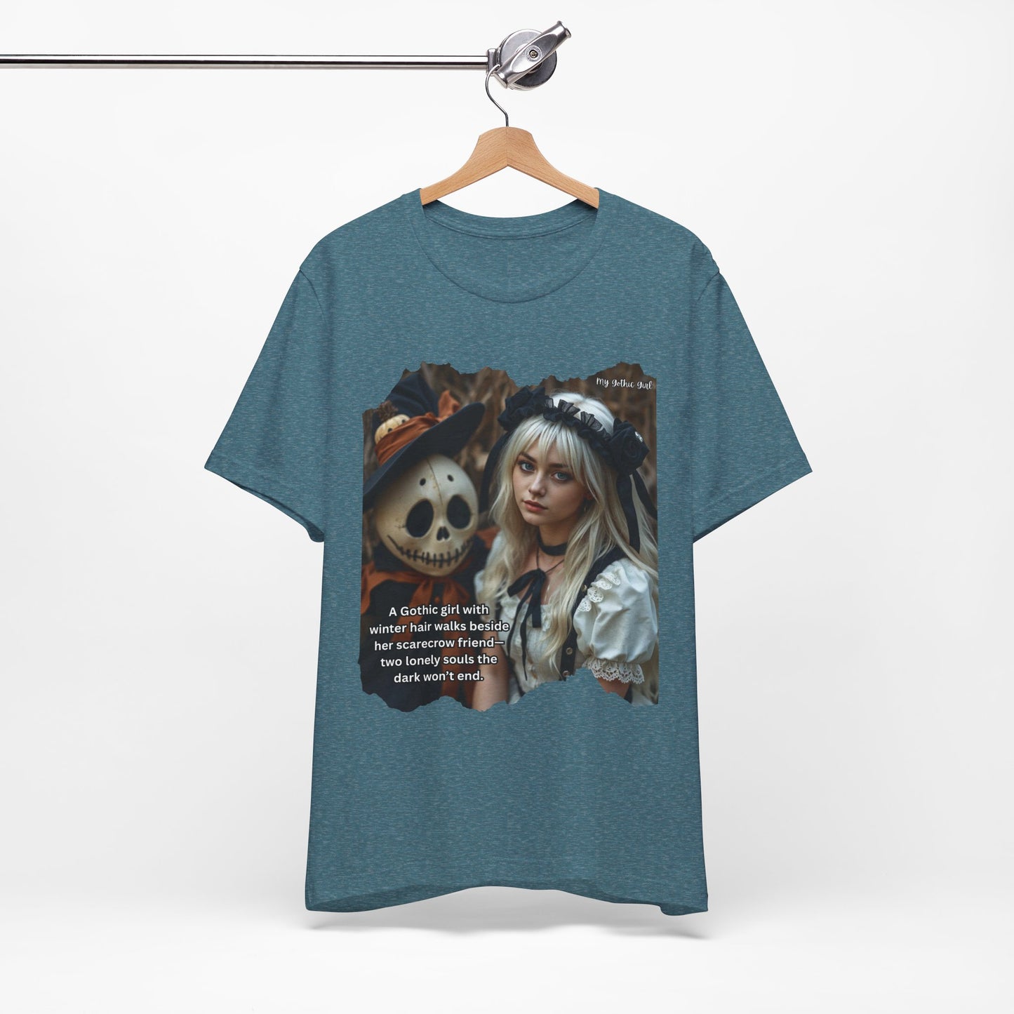 My Gothic Girl T-Shirt "Scarecrow Friend" – Whimsy Goth Streetwear, Dark Poetry Fashion, Alt Aesthetic Apparel