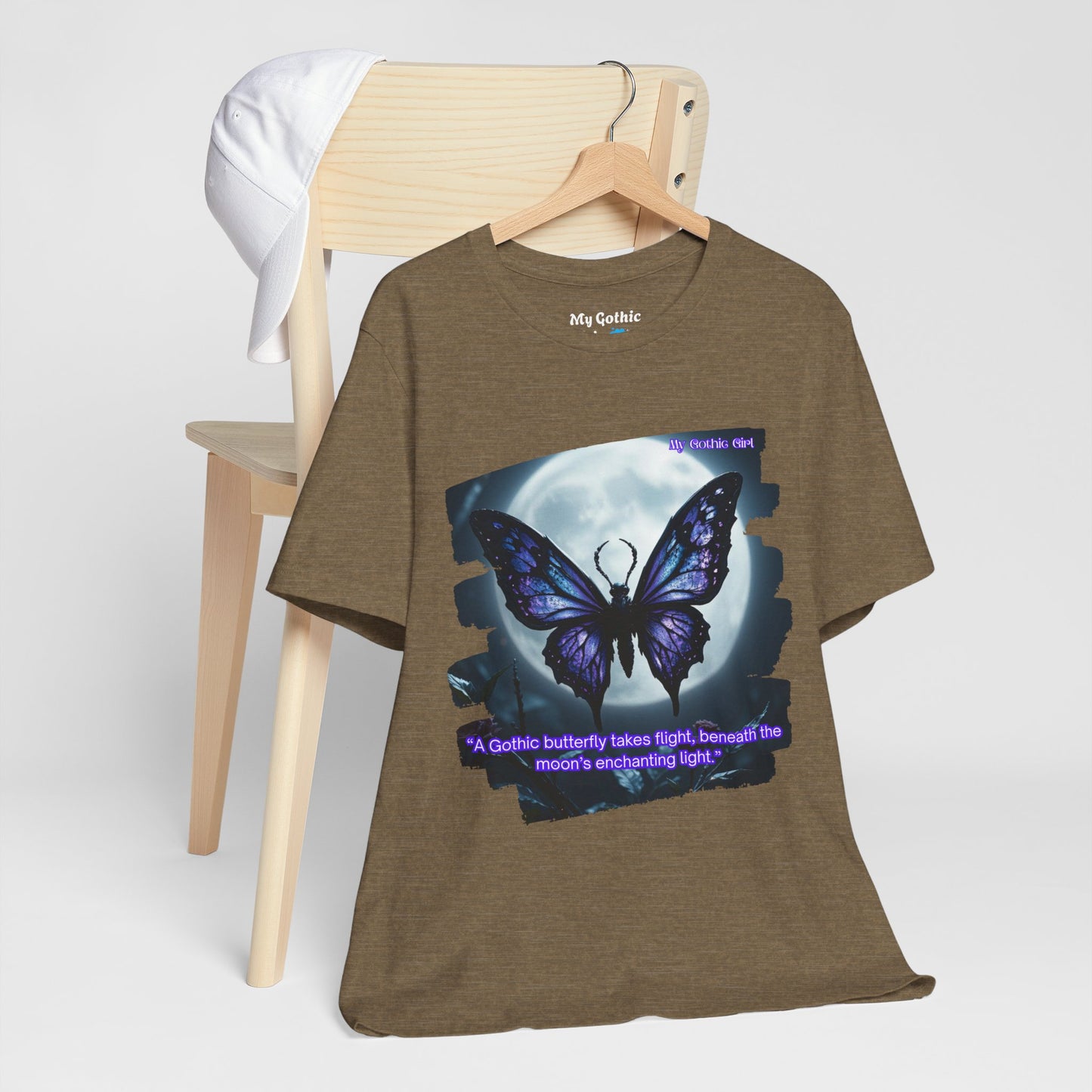 My Gothic Girl T-Shirt "Purple Gothic Butterfly" – Whimsy Goth Streetwear, Dark Poetry Fashion, Alt Aesthetic Apparel