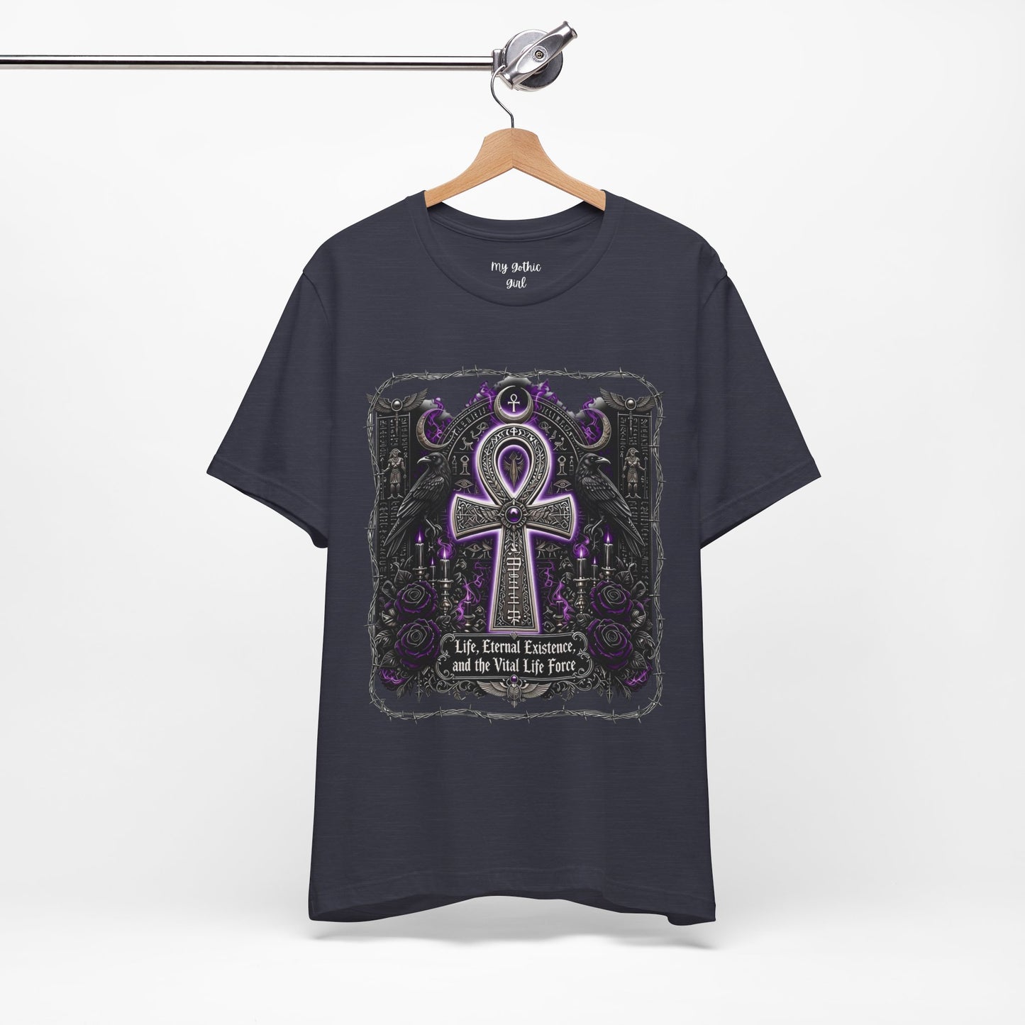 Ankh Gothic Tee — Life, Eternal Continuity & Vital Life Force Graphic T-Shirt
