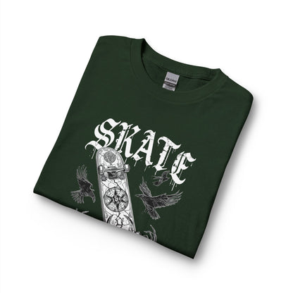 Gothic Skull Skateboard Long Sleeve Shirt — "Skate or Die" Occult Street Rebellion