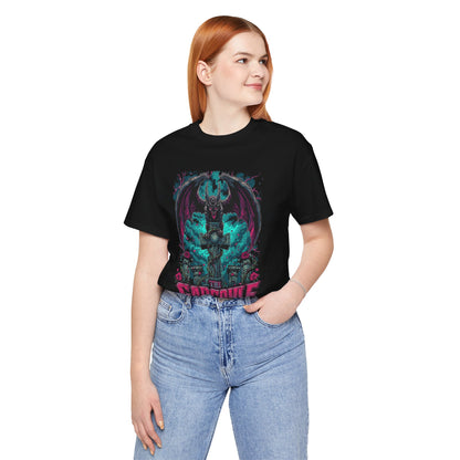 Gargoyle Graphic Tee — Dark Gothic Winged Statue Design