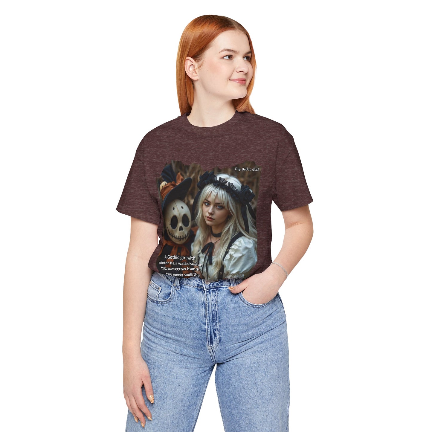 My Gothic Girl T-Shirt "Scarecrow Friend" – Whimsy Goth Streetwear, Dark Poetry Fashion, Alt Aesthetic Apparel