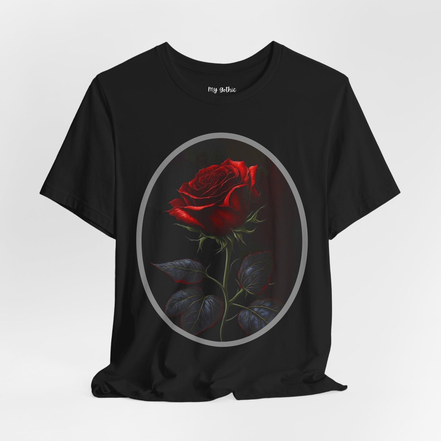 My Gothic Girl T-Shirts for Women & Men "Linda's Red Rose" Dark Aesthetic & Alternative Tees – My Gothic Girl