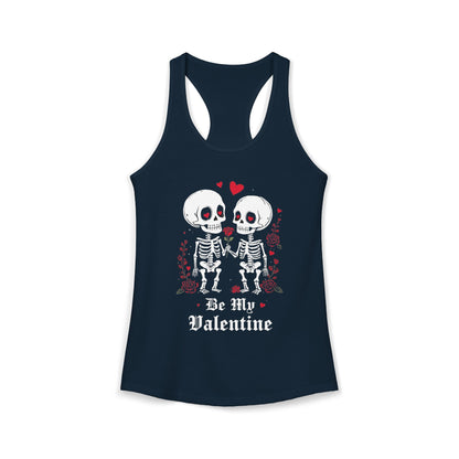Cute Gothic Skeleton Romance Shirt — Women's Racerback Tank