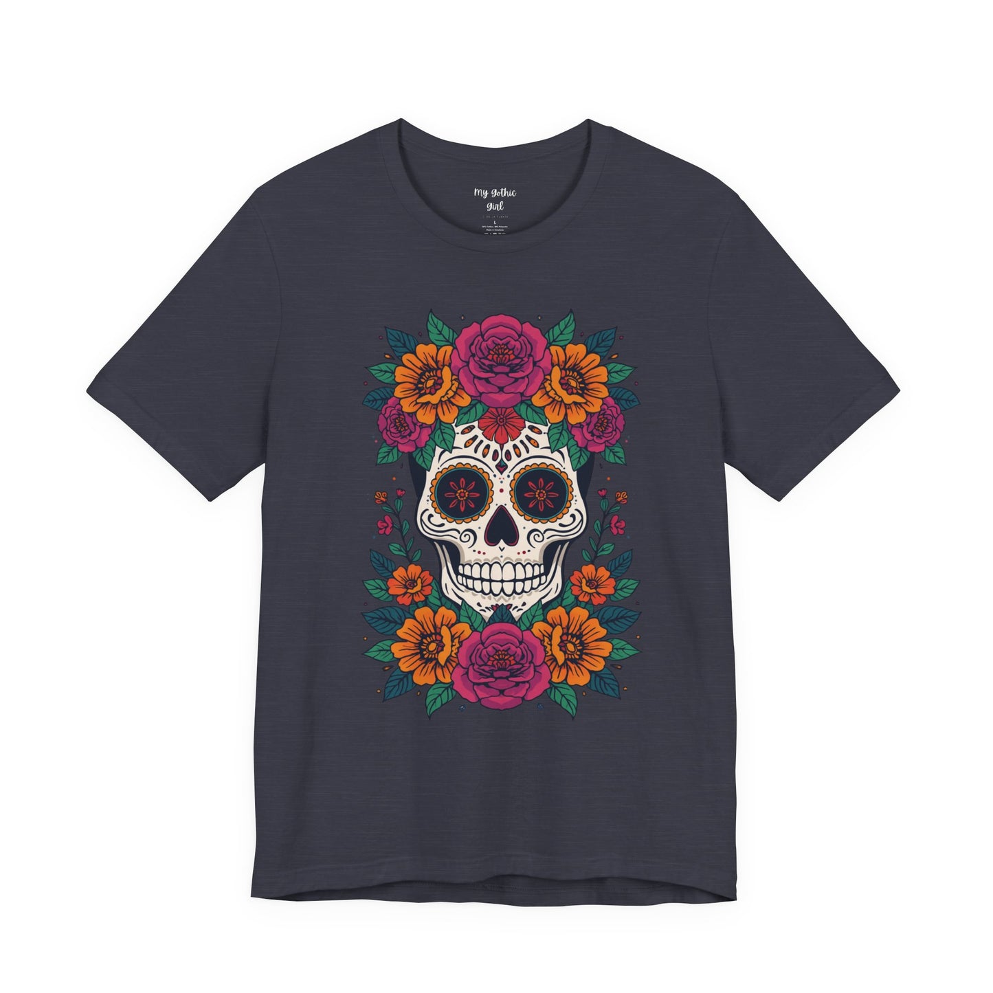 Sugar Skull Floral Tee — Day of the Dead Skull T-Shirt