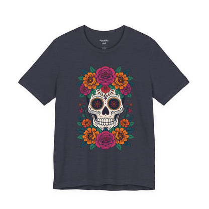 Sugar Skull Floral Tee — Day of the Dead Skull T-Shirt