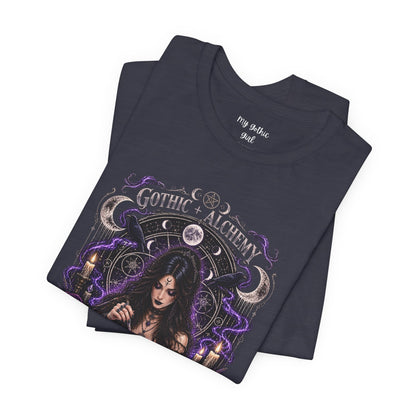 Gothic Alchemy T-Shirt — Witch Potion Skull Graphic Tee