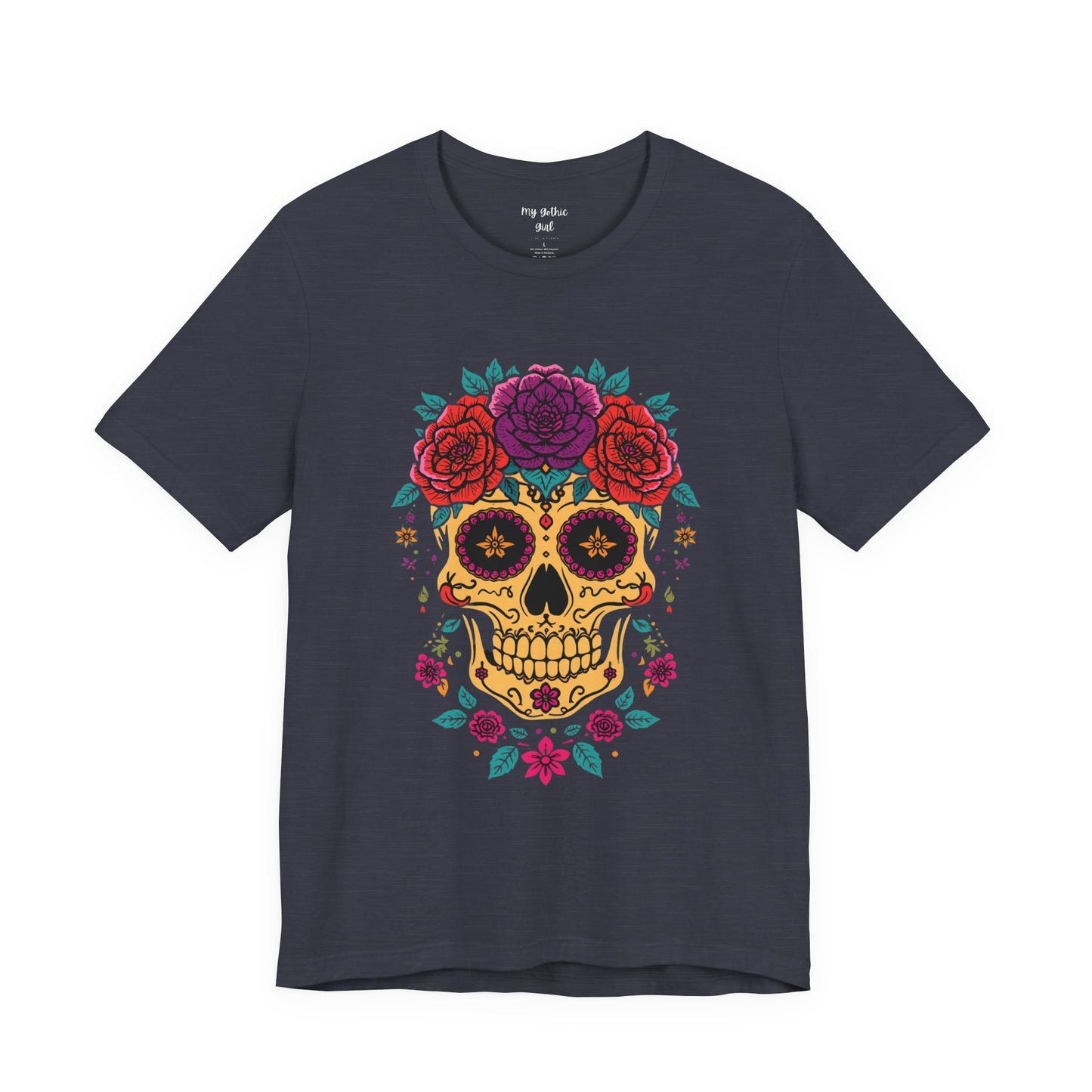 Day of the Dead Sugar Skull Tee — Floral Calavera Graphic T-Shirt