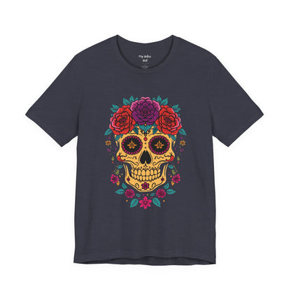 Day of the Dead Sugar Skull Tee — Floral Calavera Graphic T-Shirt
