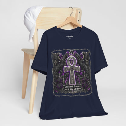 Ankh Gothic Tee — Life, Eternal Continuity & Vital Life Force Graphic T-Shirt