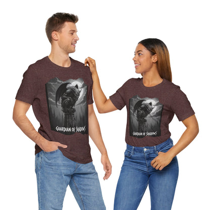 "Guardian of Shadows"  Gothic Graphic T-Shirt – Alt Aesthetic Poetic Goth Streetwear