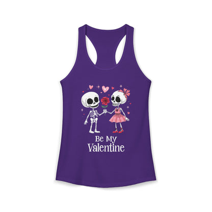 Cute Gothic Skeleton Romance Shirt — Women's Racerback Tank