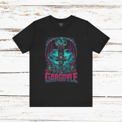 Gargoyle Graphic Tee — Dark Gothic Winged Statue Design