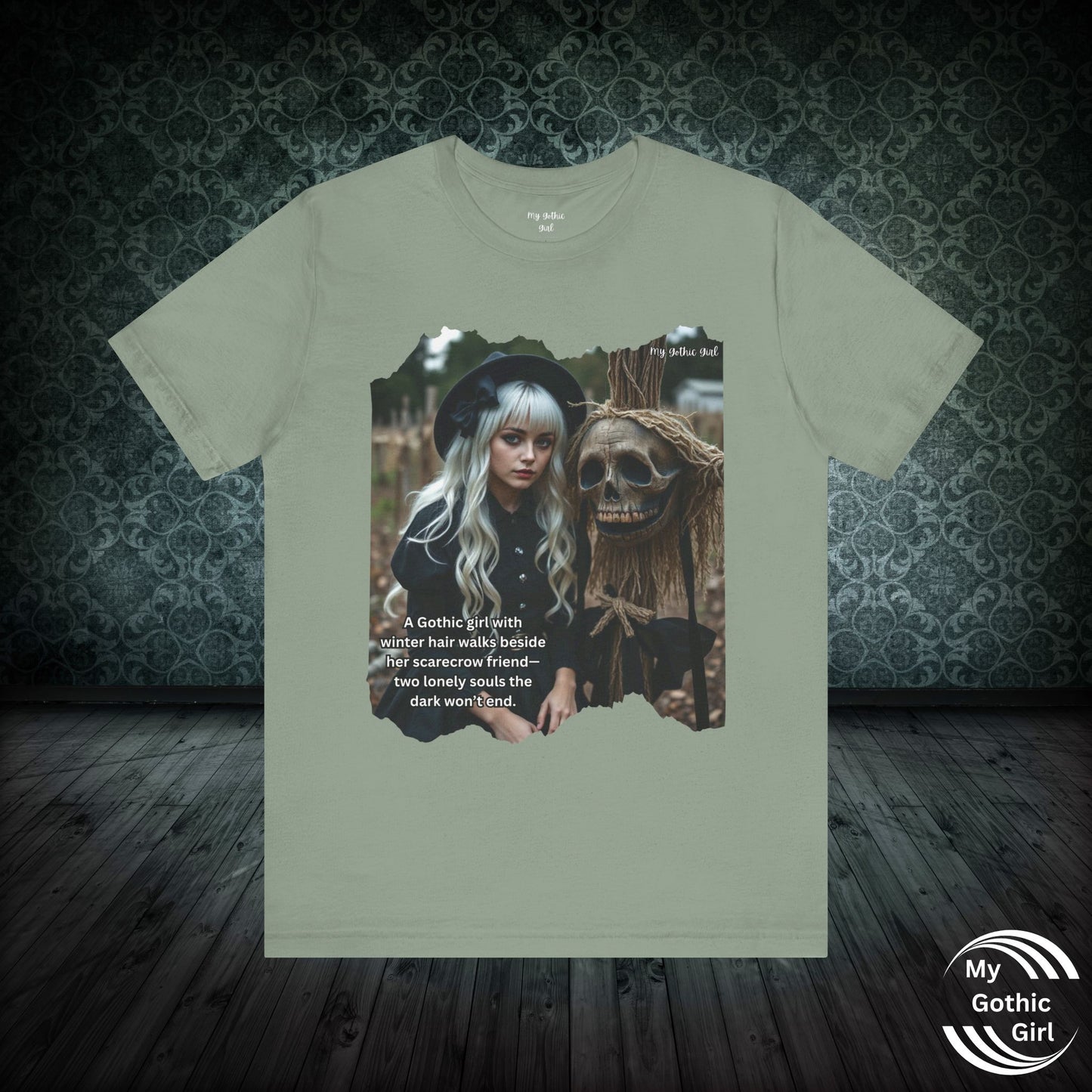 My Gothic Girl T-Shirt "Scarecrow Friend" – Whimsy Goth Streetwear, Dark Poetry Fashion, Alt Aesthetic Apparel