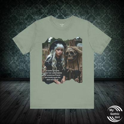 My Gothic Girl T-Shirt "Scarecrow Friend" – Whimsy Goth Streetwear, Dark Poetry Fashion, Alt Aesthetic Apparel