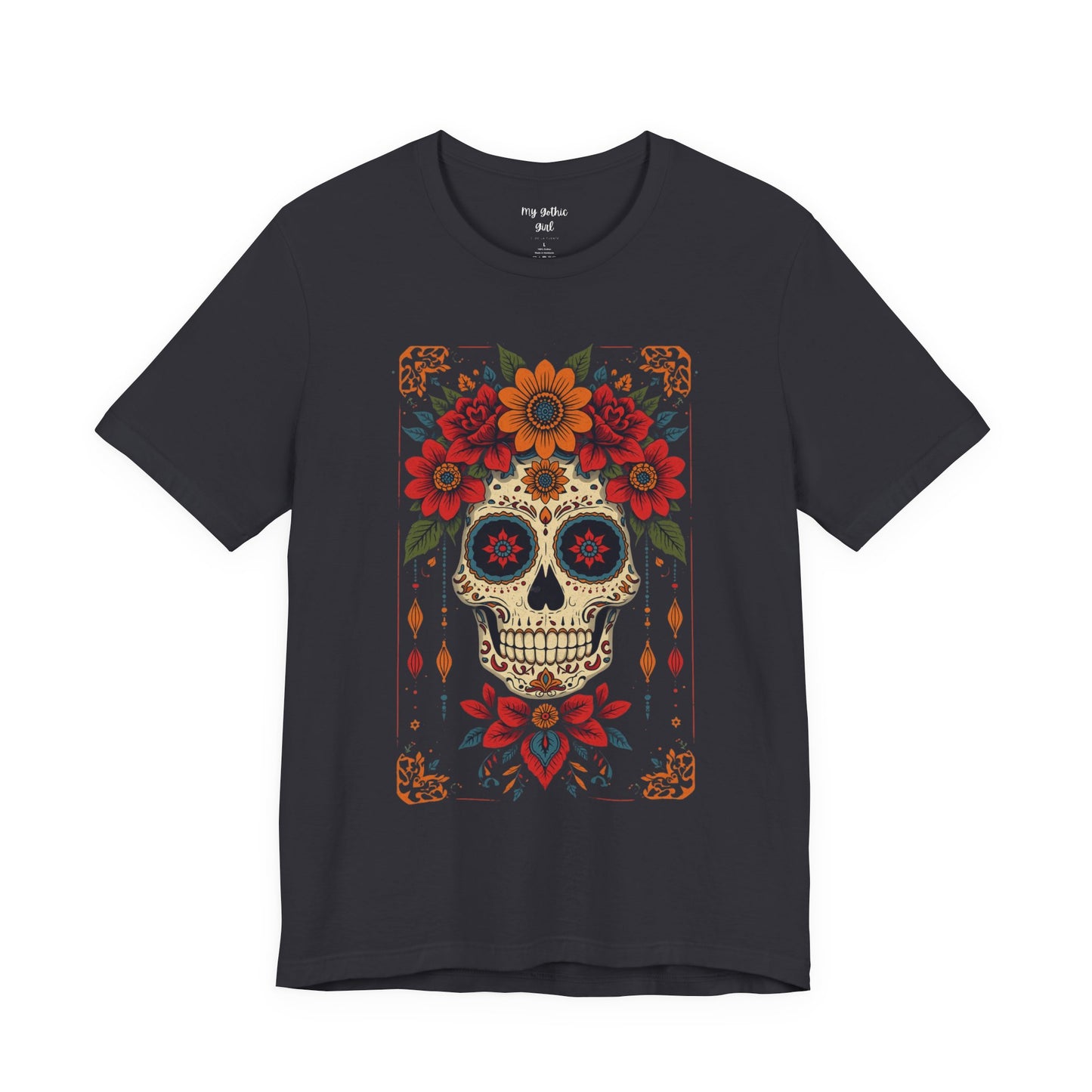 Day of the Dead Sugar Skull T-Shirt — Floral Calavera Graphic Tee