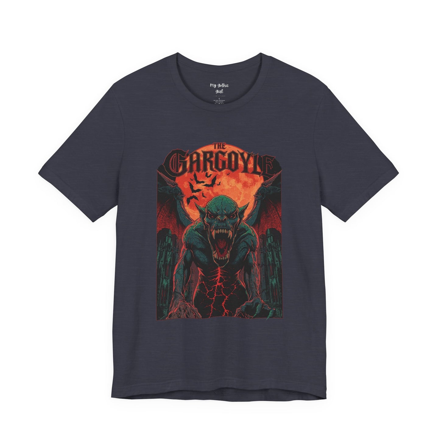 "The Gargoyle" — Dark Gothic Winged Statue Graphic Tee Design