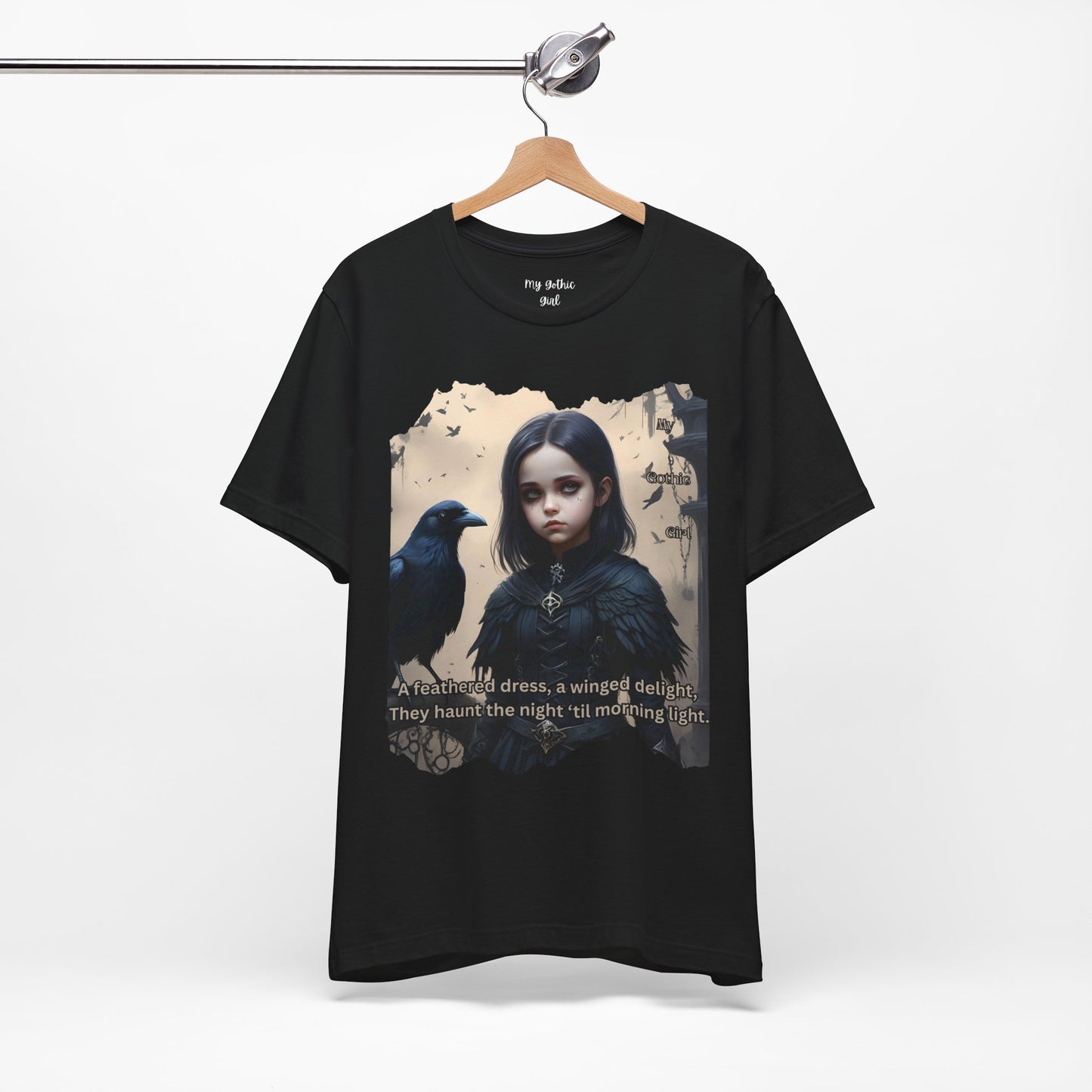 My Gothic Girl T-Shirt "Black Raven"  Whimsy Goth, Goth Fashion, Poetic Gothic Street Wear