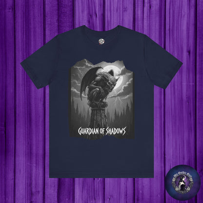 "Guardian of Shadows"  Gothic Graphic T-Shirt – Alt Aesthetic Poetic Goth Streetwear
