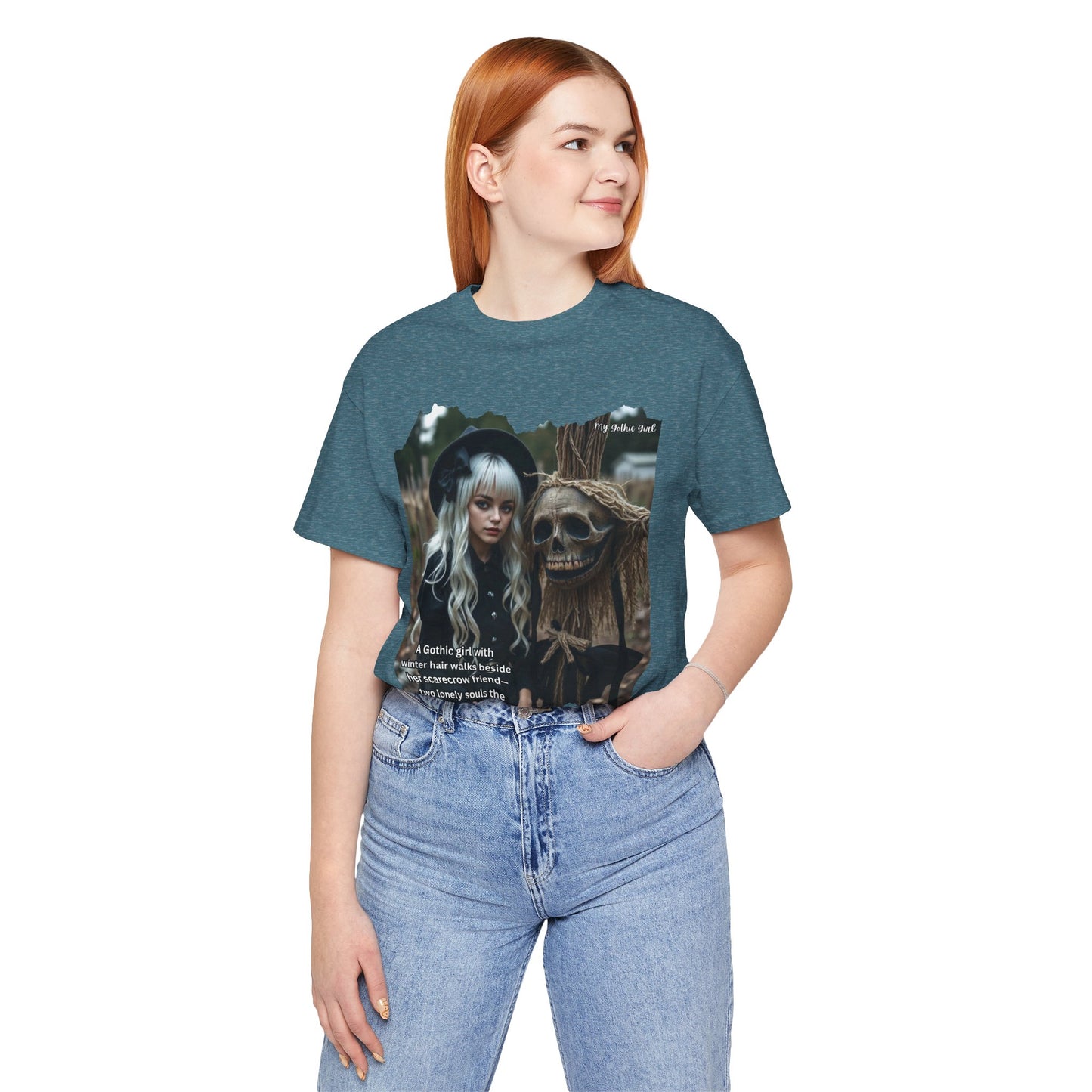 My Gothic Girl T-Shirt "Scarecrow Friend" – Whimsy Goth Streetwear, Dark Poetry Fashion, Alt Aesthetic Apparel