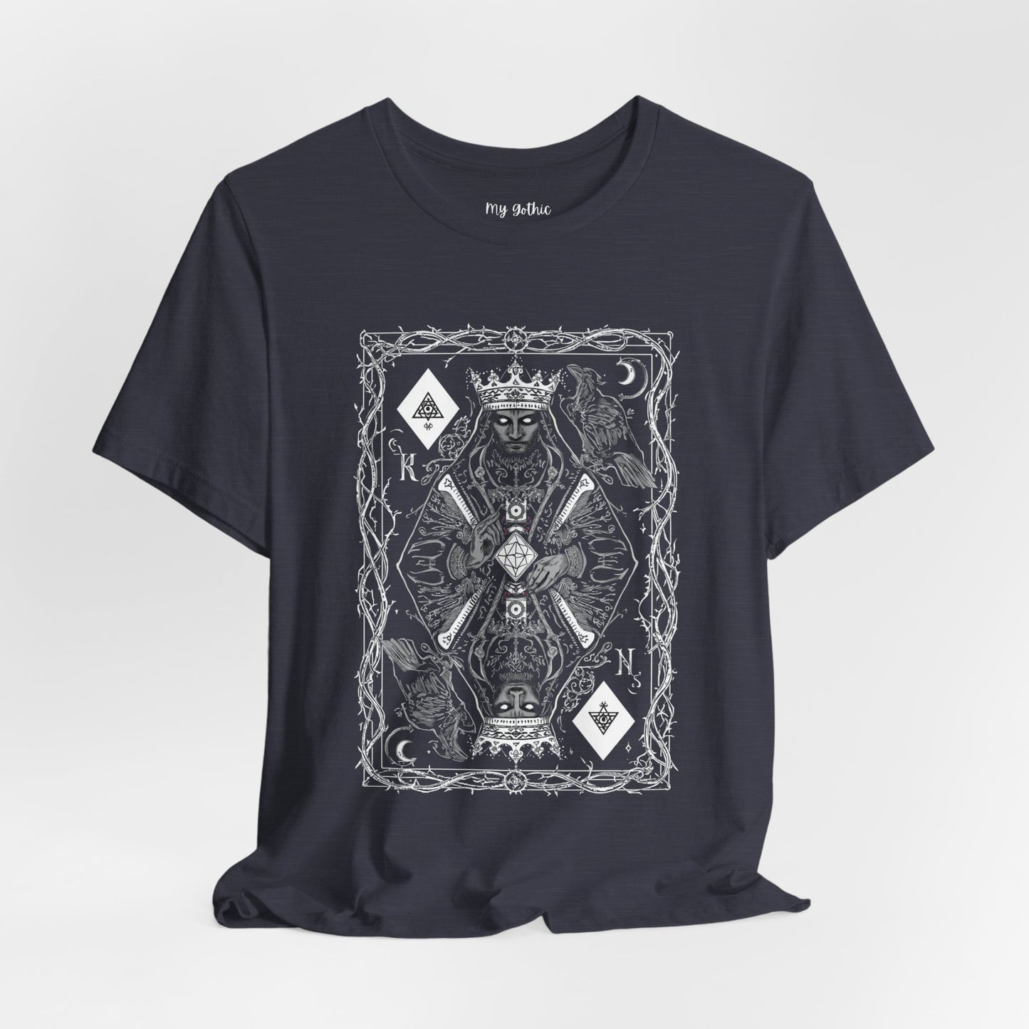 King of Diamonds Playing Card Graphic Tee — Dark Gothic King Design