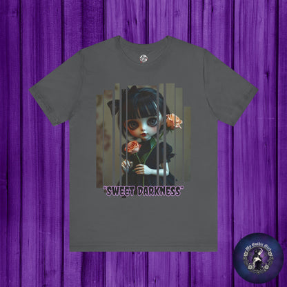 “Sweet Darkness” — Kawaii-style Gothic doll Graphic T-Shirt – Alt Aesthetic Poetic Goth Street-wear