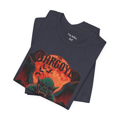 "The Gargoyle" — Dark Gothic Winged Statue Graphic Tee Design
