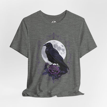 "The Raven and Moon"  Gothic Graphic T-Shirt – Alt Aesthetic Poetic Goth Street-wear