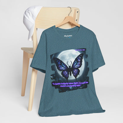 My Gothic Girl T-Shirt "Purple Gothic Butterfly" – Whimsy Goth Streetwear, Dark Poetry Fashion, Alt Aesthetic Apparel