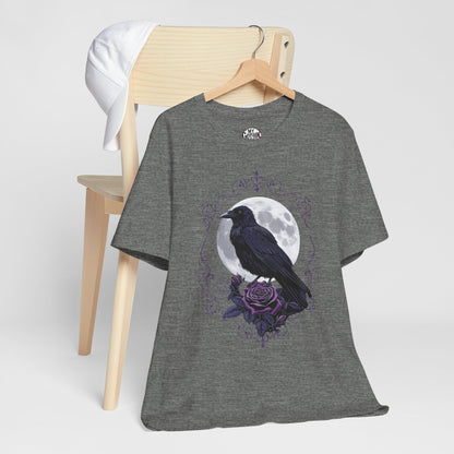 "The Raven and Moon"  Gothic Graphic T-Shirt – Alt Aesthetic Poetic Goth Street-wear