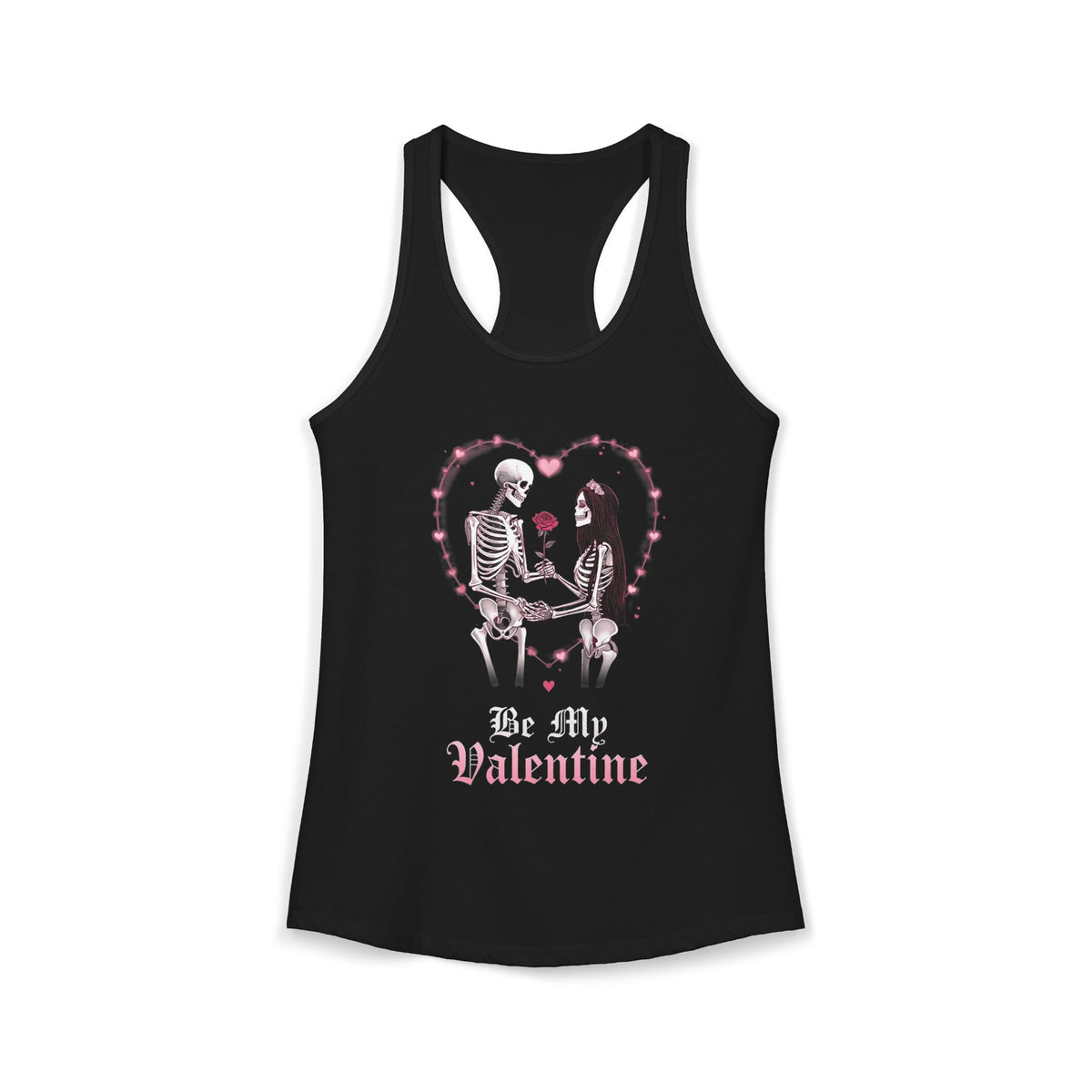 Copy of Copy of Cute Gothic Skeleton Romance Shirt — Women's Racerback Tank