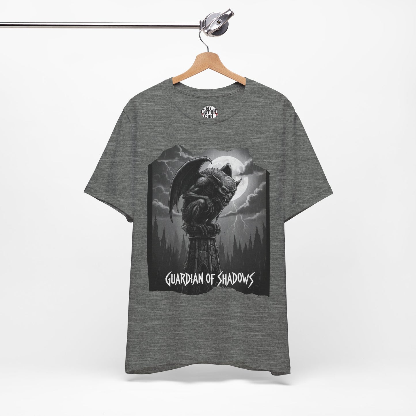 "Guardian of Shadows"  Gothic Graphic T-Shirt – Alt Aesthetic Poetic Goth Streetwear