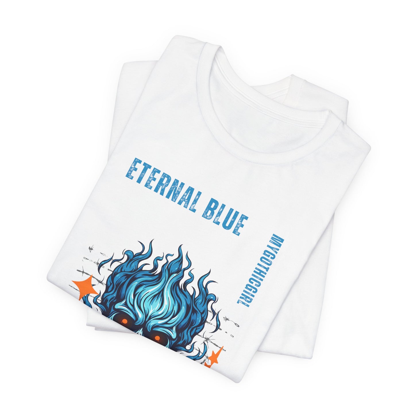 Eternal Blue Skull Flame Gothic Tee
